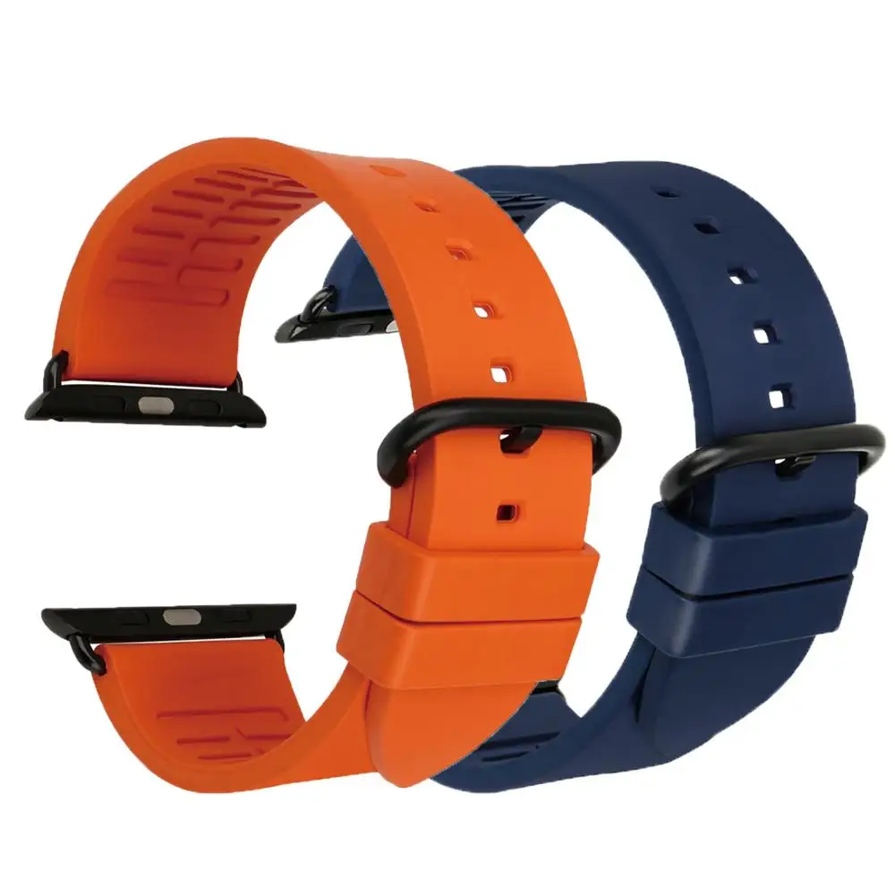

Amazon Hot Selling Sport Watch Band Compatible for Apple Watch Bands Series SE 6 5 4 3 2 1 Rubber Watch Strap for Apple Watches, Orange/blue/green/red/brown/black