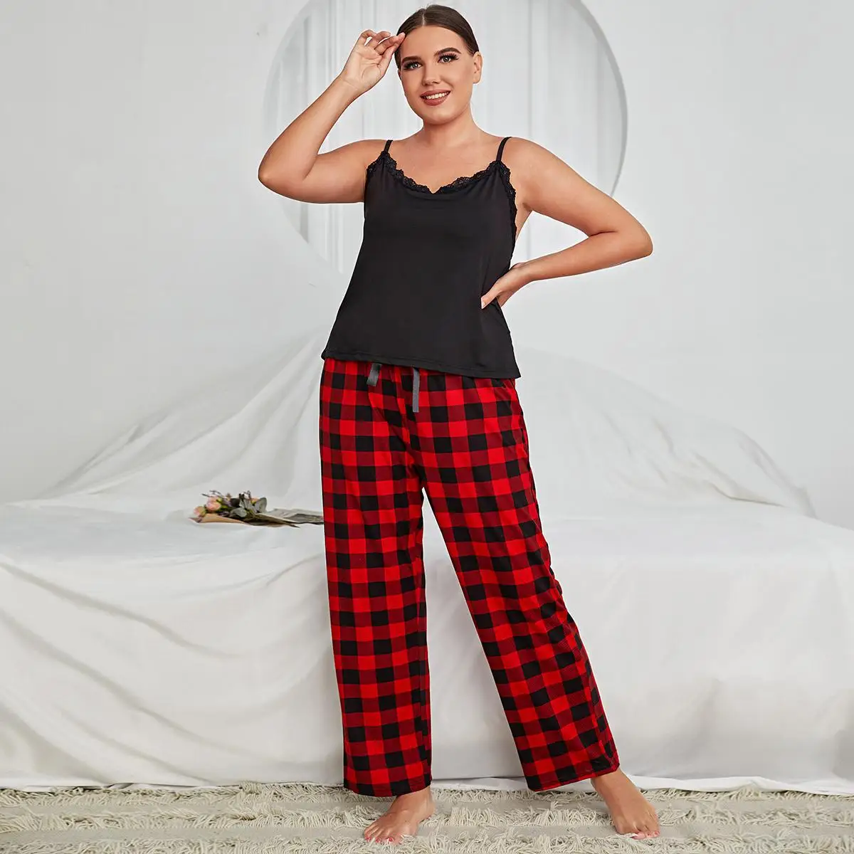 

2022 Customize Wholesale 4XL plus size sleepwear short sleeves homewear long pant pajamas