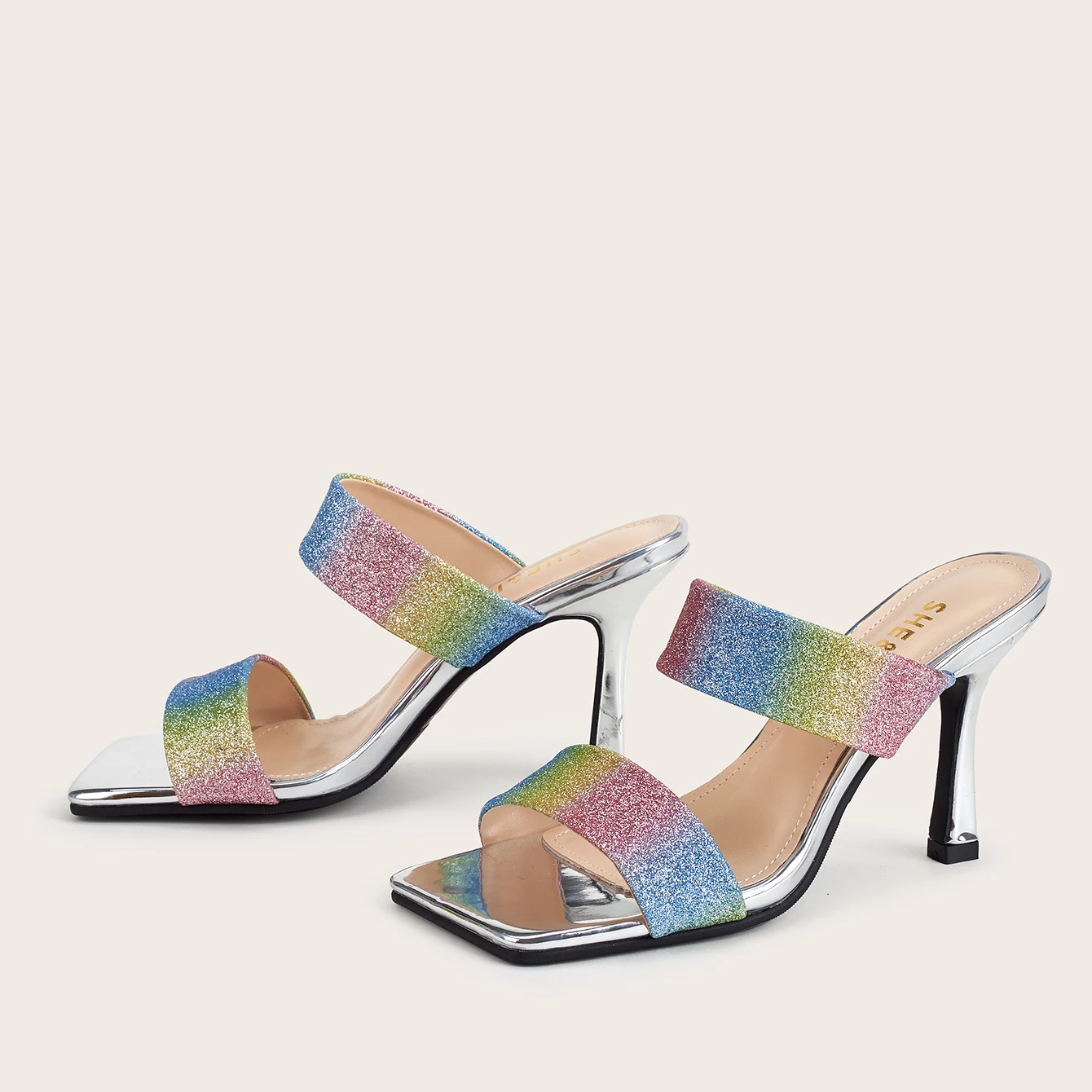 

Dropshipping shoes fashion trendy designer women heels summer slide heels high heels women sandals, Mixed colors