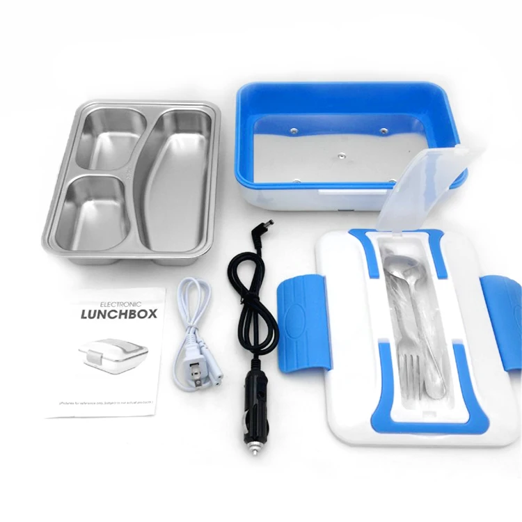 Electric Car Lunch Box Food Heater Portable Stainless Steel Food Warmer Container