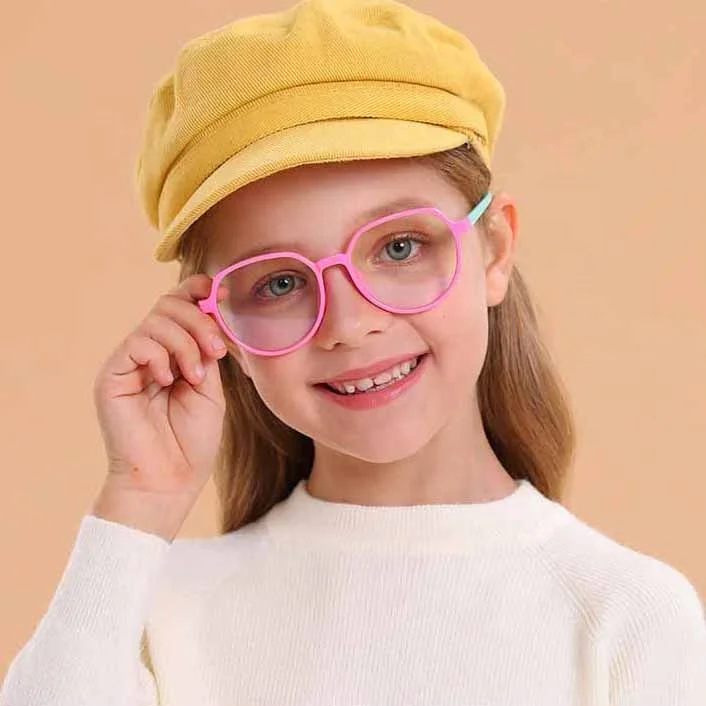 

Protect eyesight flexible silicone durable children eyeglasses big frame anti blue light blocking computer glasses for kids
