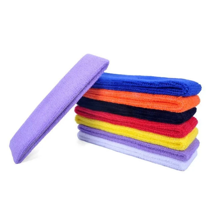 

Wholesale Head Sweat Band Fashion Women Soft Adjustable Sustainable Fitness Terry Sport Head Band Sweatband, Customized. accept mix-color