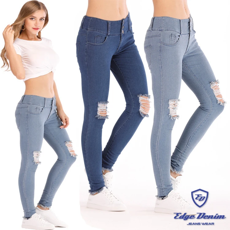 

Edge Denim China Supplier ODM/OEM Wholesale High Waist Leggings jeans women