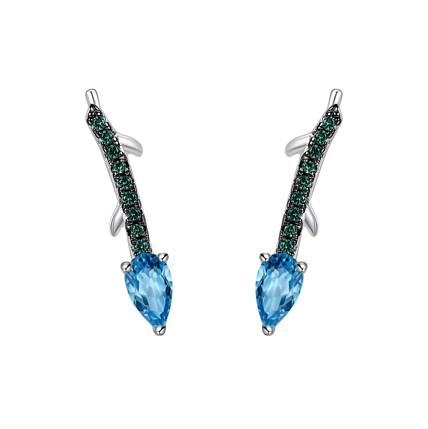 

2021 Trendy Designer 3 Years Plating Lasting Statement Natural Gems 925 Sterling Silver Earrings