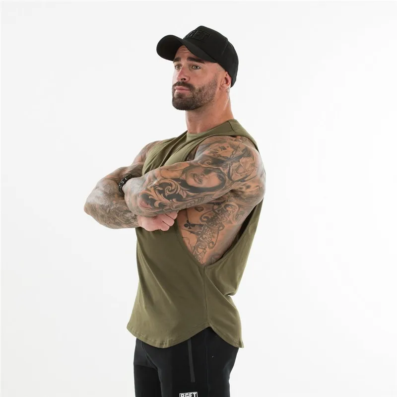 Men's Muscle Gym Workout Stringer Tank Tops Bodybuilding Fitness T