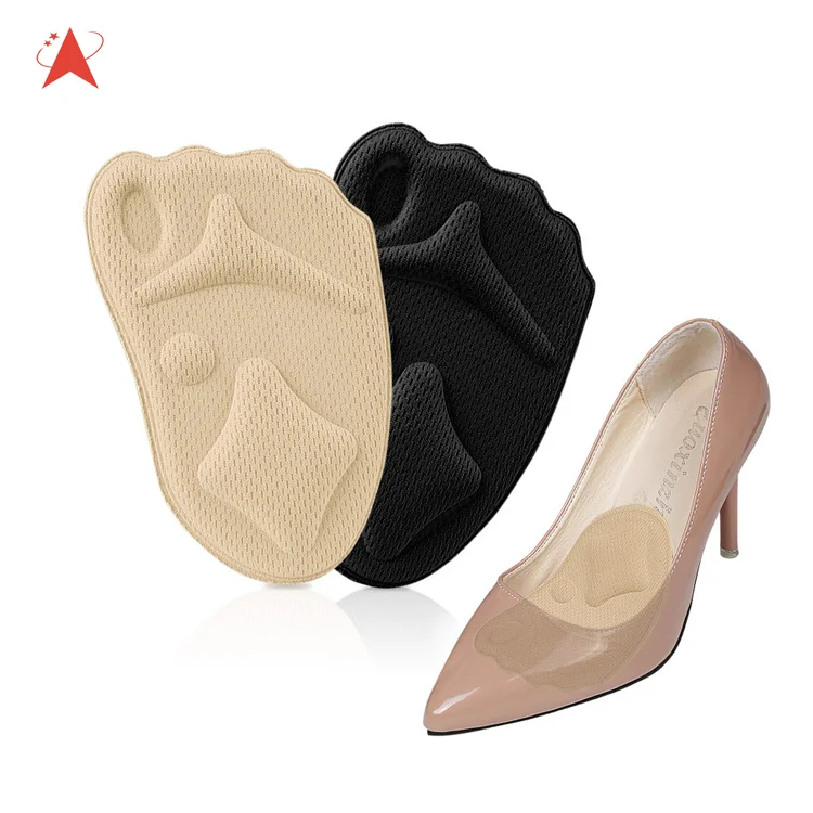 

Non Slip Forefoot Pads Metatarsal Pads High Heel Inserts Women Foot Pain Relief, Black/skin