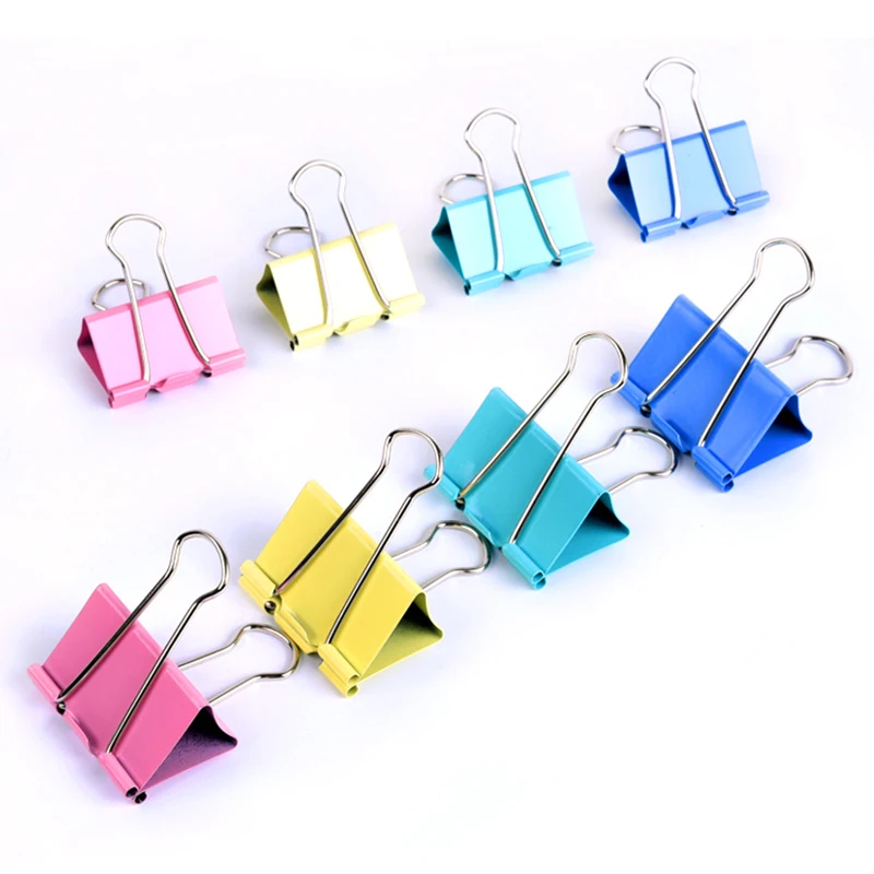 6size 4color colorful Metal Binder Clips for office usage