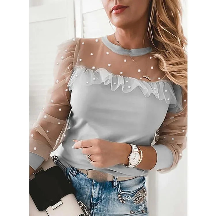 

2021 Female Cloth Block Color Stripped Shirt Women Tops