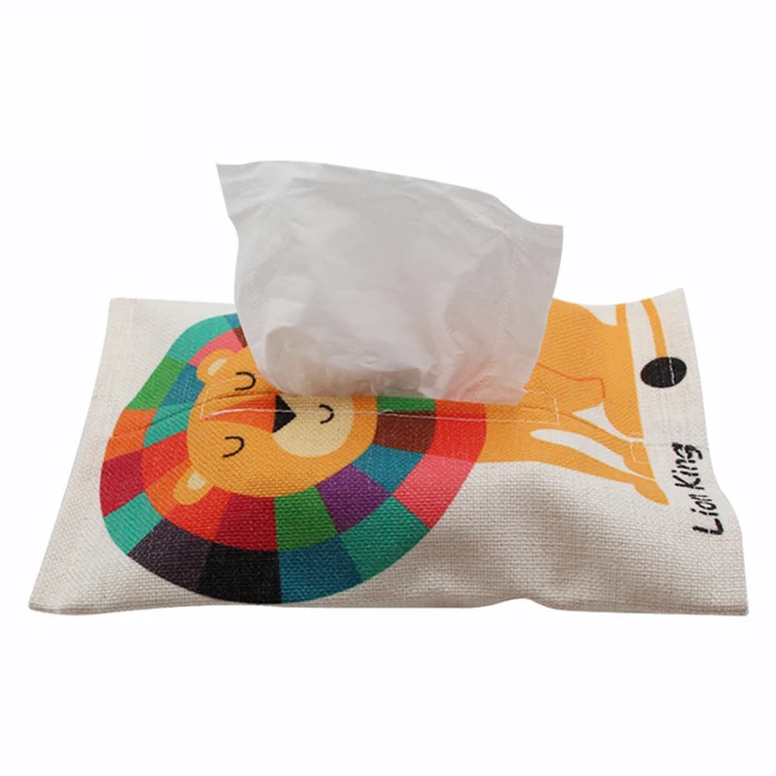 

Amazon Top Sell No MOQ Custom car tissue box holder Printable napkin holder tissue box Sublimation linen tissue paper box cover