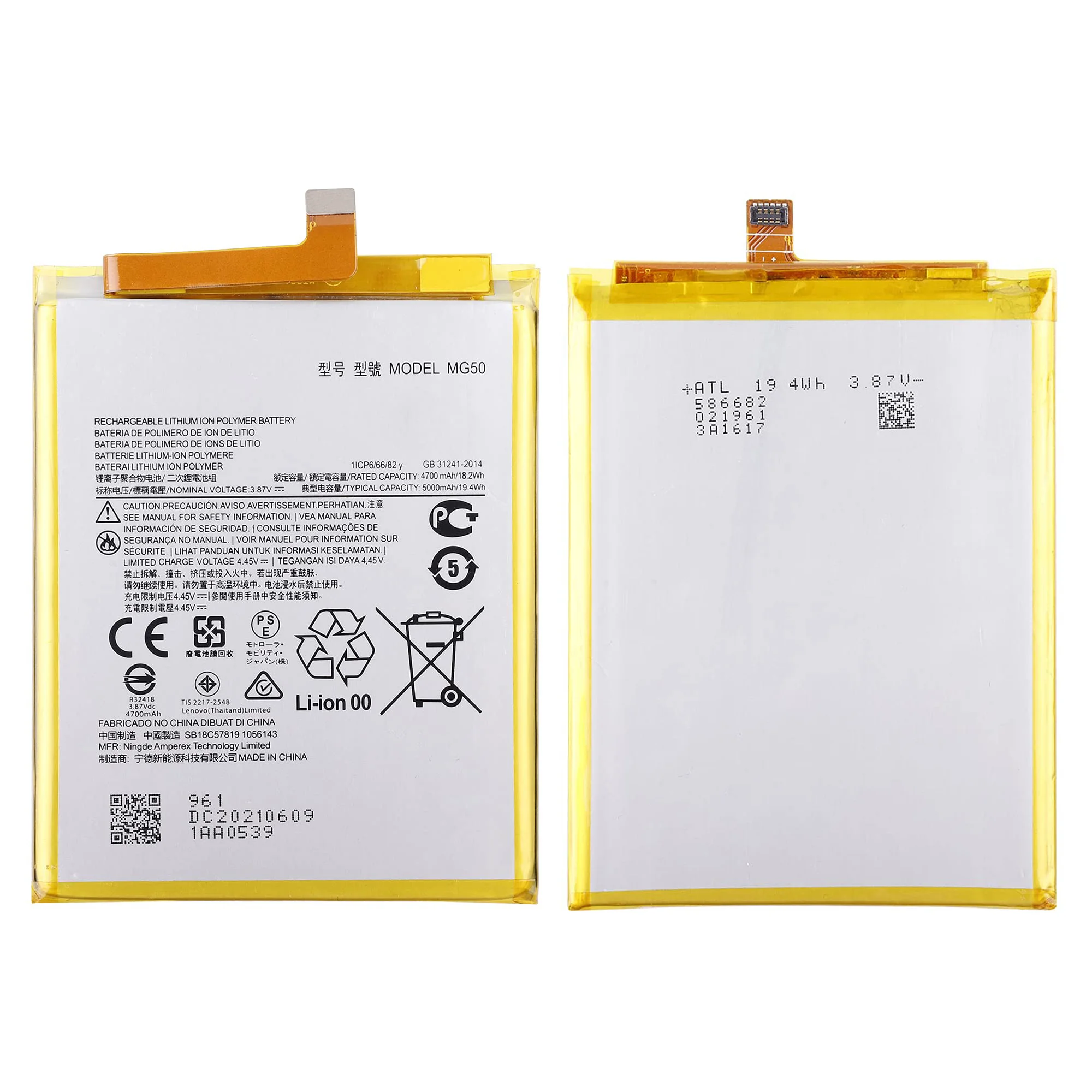 

new lithium polymer battery 5000mAh MG50 high quality battery for Motorola Moto G9 PLUS G9+ MG50 mobile phone battery