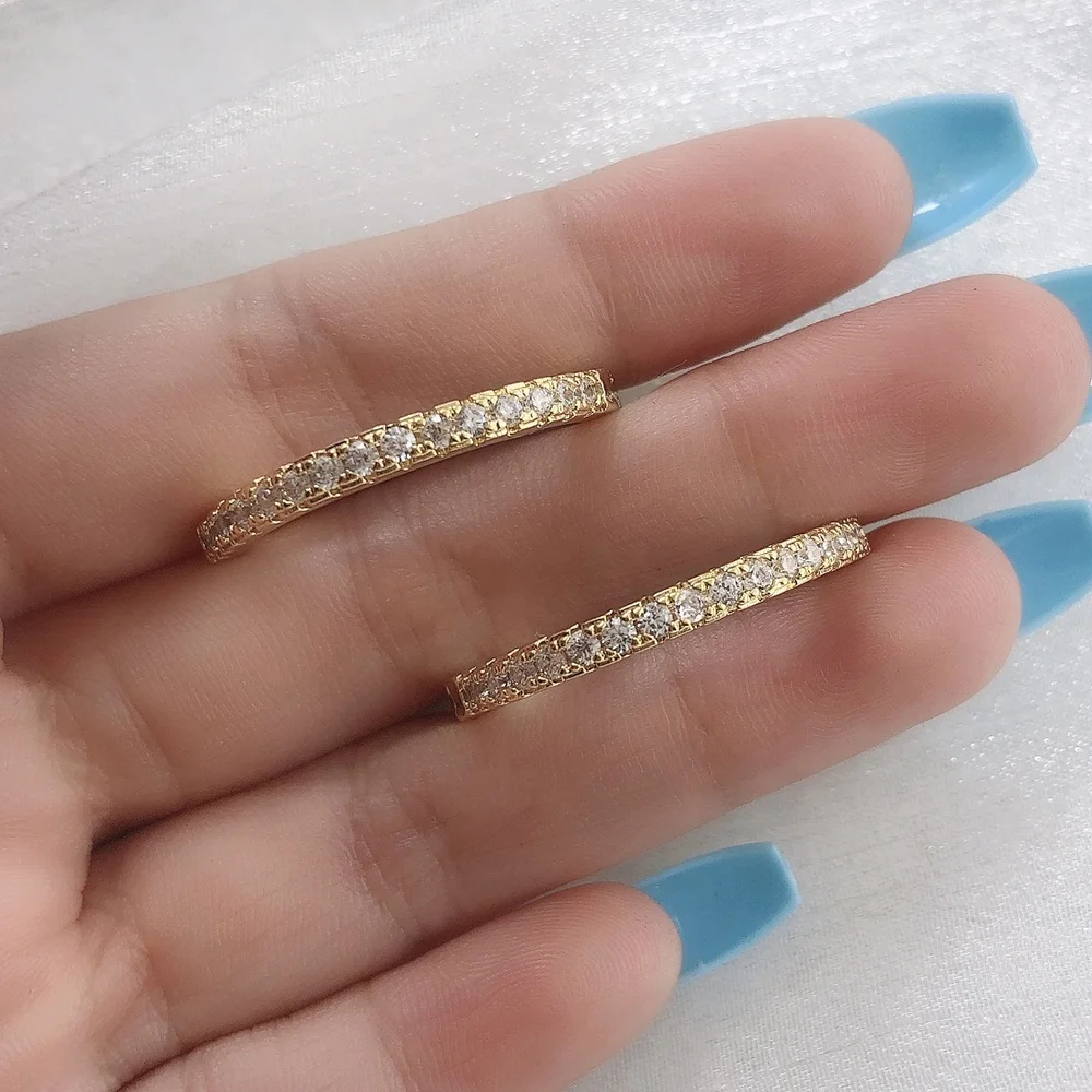 

Direct Wholesale Aretes 18K Gold Plated Cubic Zirconia Diamond Hoop Earrings