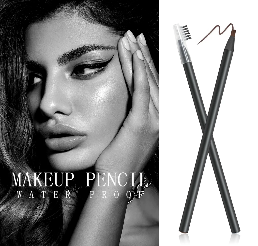 

New Arrival OEM Permanent Makeup Enhancer Eyebrow Microblading Pencils with Brush Waterproof and Long lasting, Black