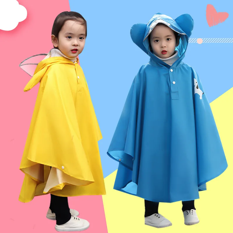 

Girls And Boys Rainwear 100% Polyester Taffeta Solid Color Rain Coat Waterproof Kids Raincoat Raincoat, Customized color