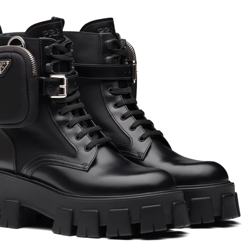 

Hot Selling 2021 Women Ankle Boots Platform Chelsea Special Black Leather Martin Boot Women Ankle Boots