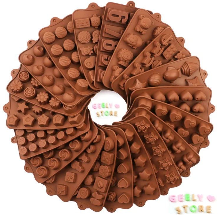

New Silicone Chocolate Mold 29 Shapes Chocolate baking Tools Non-stick Silicone cake mold Jelly and Candy Mold 3D DIY