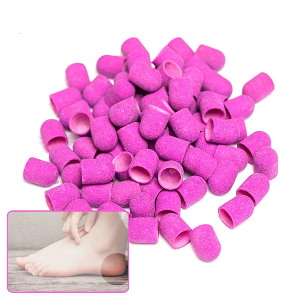 

Factory wholesale price 16mm professional pink pedicure sanding cap, Brown,white,pink,black,etc