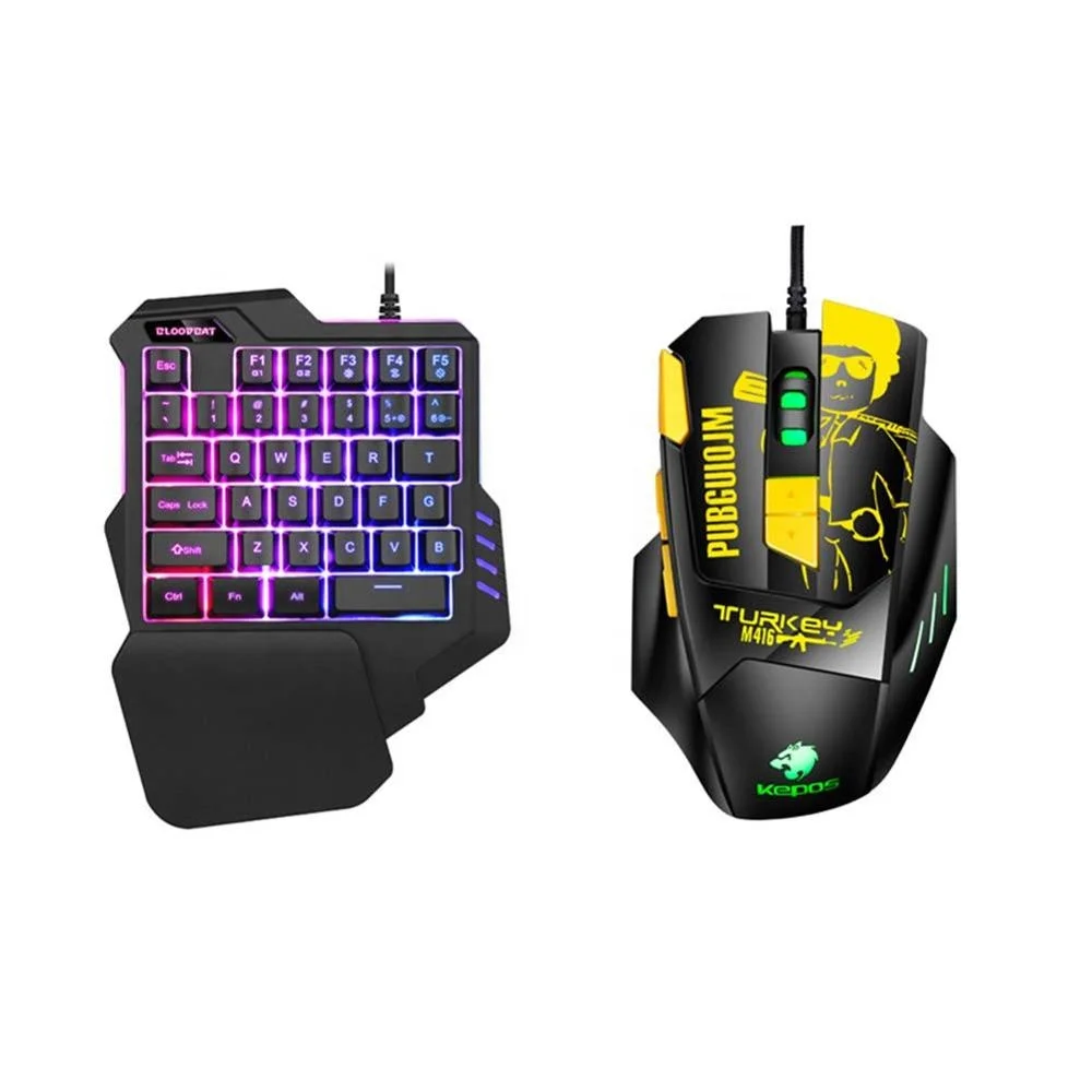 

KEPOS Pressure Gun Mouse Coating Wired USB Gaming Mouse 800-4800 DPI RGB 8 Keys Optical Free Drive Mouse, Yellow or blue