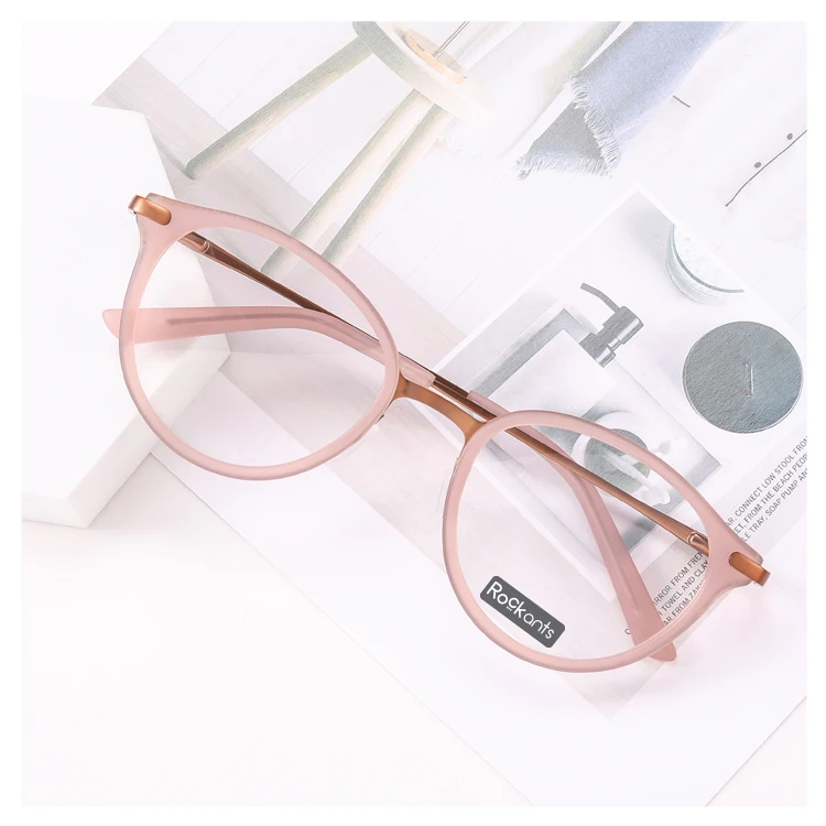 

Latest hot sale classic round metal acetate glasses handmade optical eyeglasses frames, 3 colors