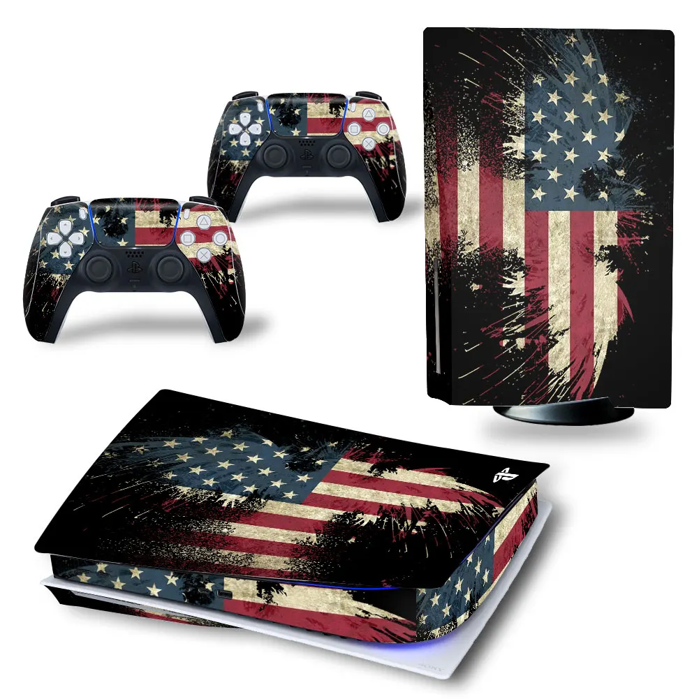 

Hot Sale PS5 Disk Edition Carbon fiber Skin Sticker Decal Cover for PS5 Console and 2 Controllers