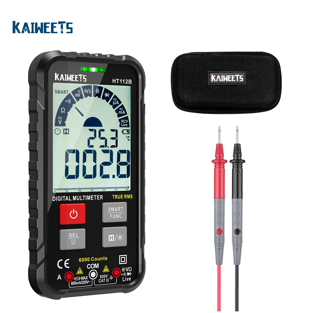 

Kaiweets handheld digital multimeter high precision automatic range multimeter HT112B