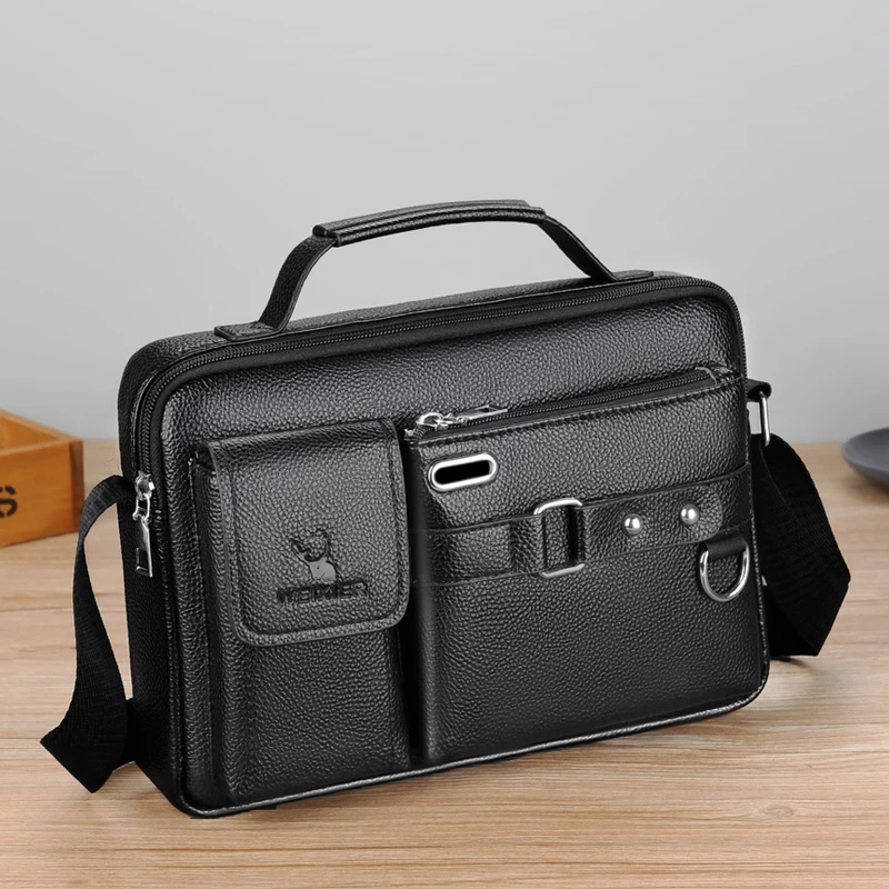 

Hot Sales Bolsos De Hombre Durable Leather Business Bags Waterproof Briefcase Laptop Sleeves For Men