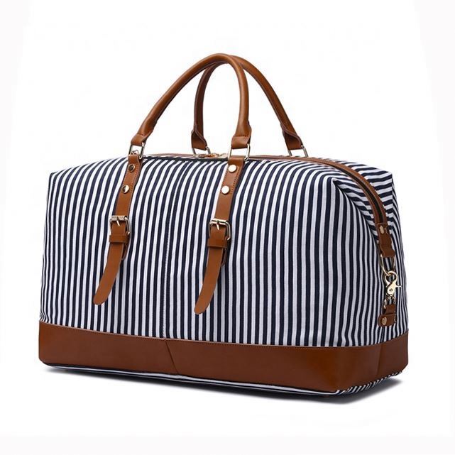 

Canvas Stripe Blue Designer Stylish Mens Canvas Travel Bag Organizer