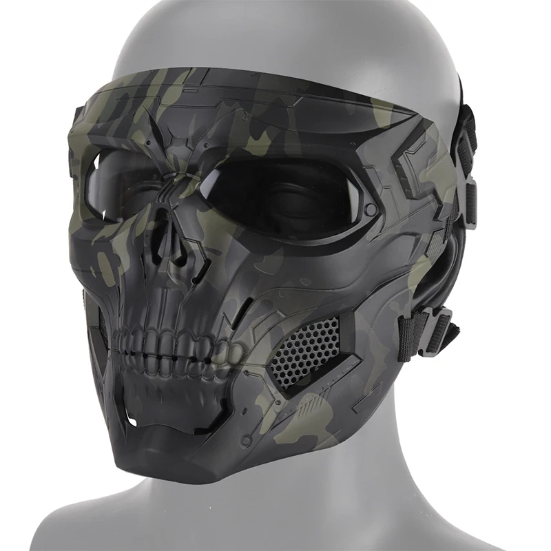 

SABADO Tactical Airsoft Paintball Mask Full Face Skull Messenger Mask Fit Fast Helmet Adjustable Military CS Protective Mask, Bcp/cp/black/tan/od/black