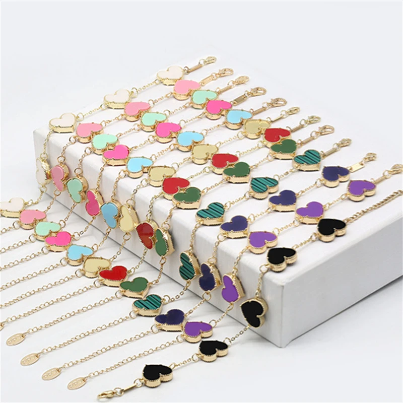 

New Arrivals Fashion Jewelry Gold Plated Heart Link Chain Bracelet Accessories for Women