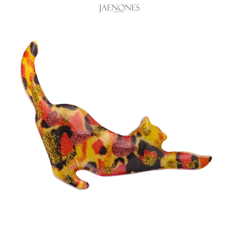 

JAENONES Designer Trendy Custom Fancy Alloy Rhinestone Enamel Cute Animal Brooch Fish Cat Brooch