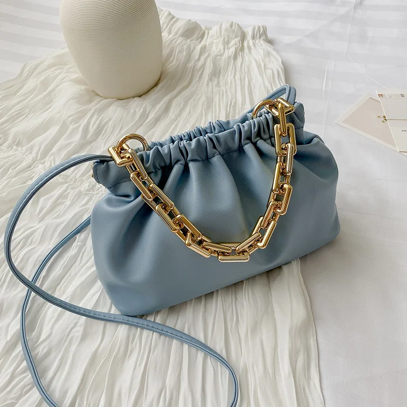

2021 New chain dumpling hand bag women leather cloud handbag for ladies purses