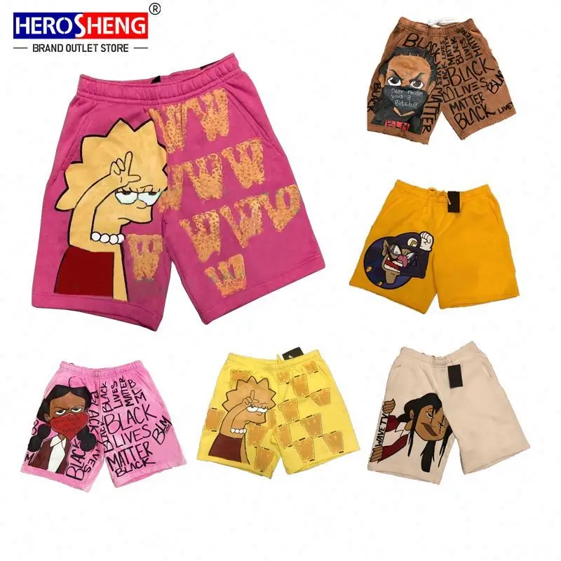 

Mens clothing Custom Logo Active Athletic Cartoon Sublimated Pants Elastic Waist Shorts men Plus Size men sports shorts, Picture