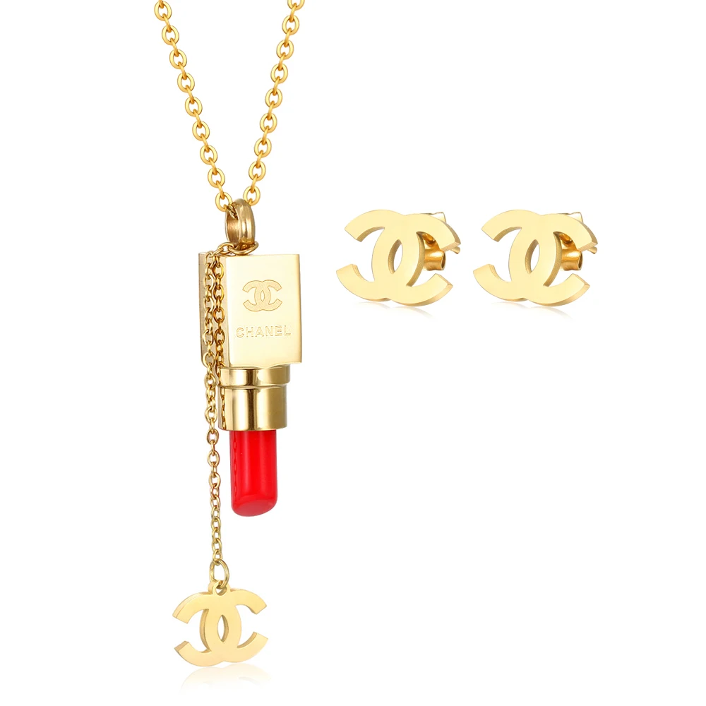 

Dubai gold plated Jewelry Set wholesale stainless steel jewelry set