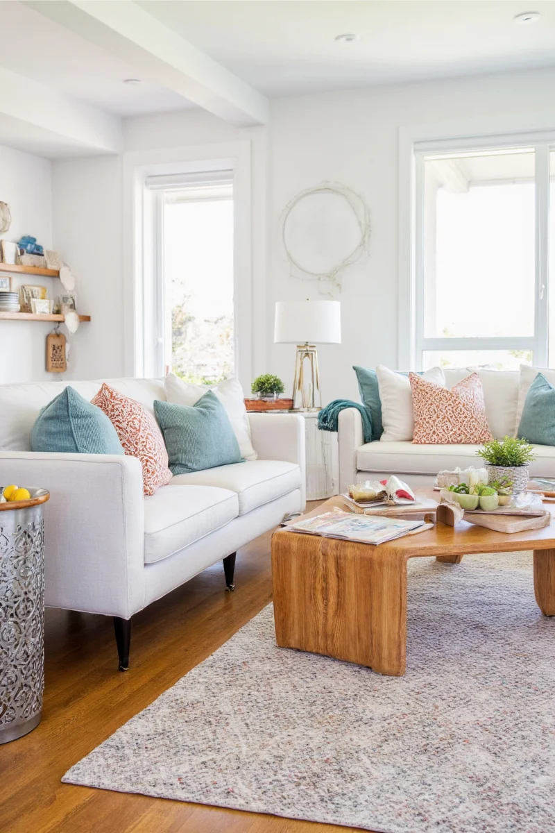 A happy family enjoying a cozy living room