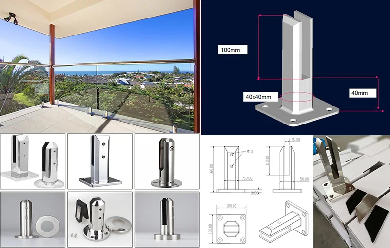 Clear View Glass Railings Terrace railing designs balcony railing/decorative glass pool fencing supplier