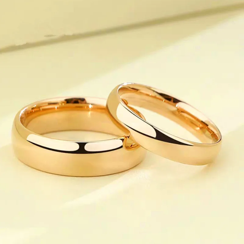

Shangjie OEM Anillo Smooth tungsten steel ring o-ring women men jewelry wedding set couple rings, Sliver/gold