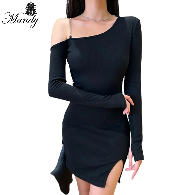 

sexy skintight black dress women summer 2021 lady elegant classy dresses