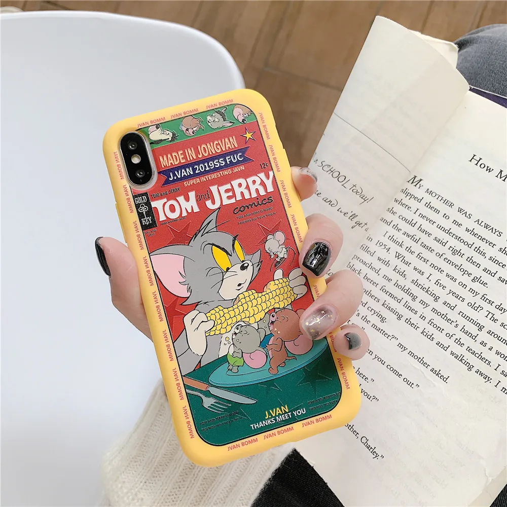 

For Apple iphone 7plus 8plus 7 8 plus soft TPU Cartoon Cat And Mouse case bunny And bugs Protective Fully cover silicone shell, As picture