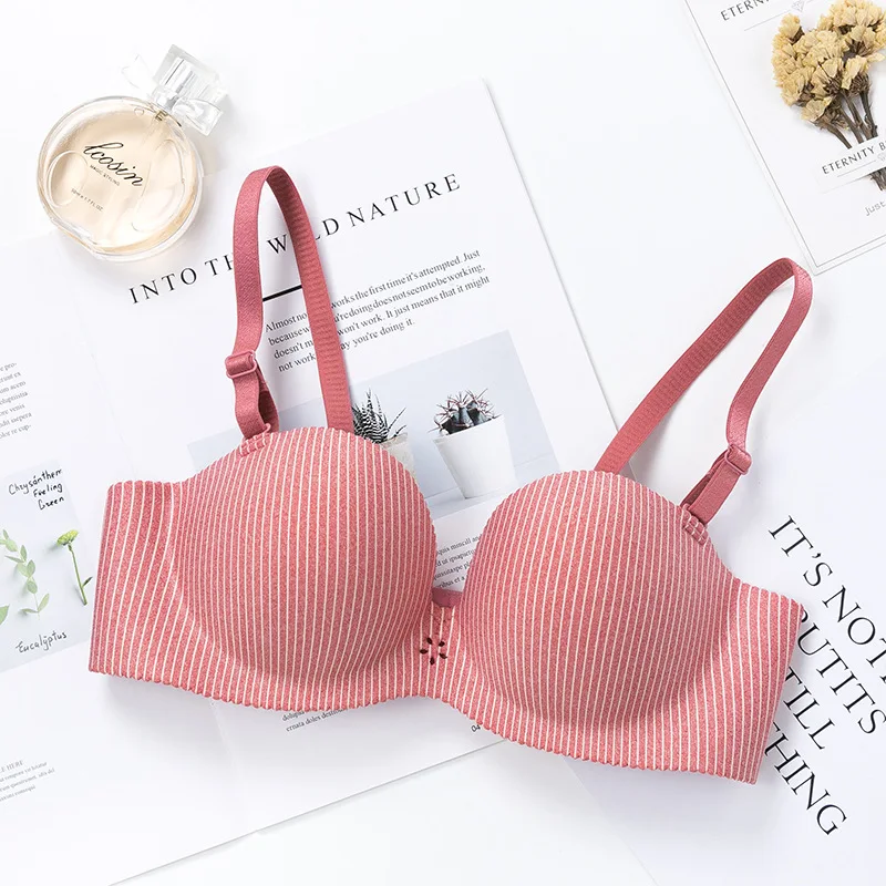 

new design smooth seamless 3D half cup design bra seamless bra women pink push up underwear for women