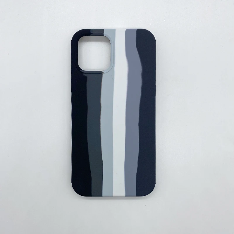 

New Arrival Rainbow Liquid Silicone Phone Case for iPhone 11 12 Pro MAX X XS XR Mini 7 8 Plus SE 2020 Full Protection Cover Case, Customized designs