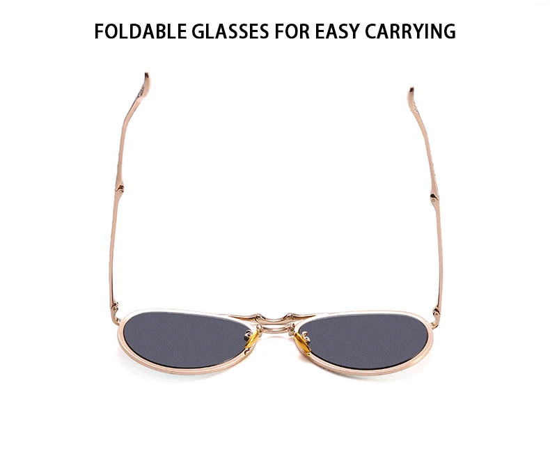 Luxury Ray Brand Folding Rhinestone Decoration Retro Carved Frame Women Sunglasses