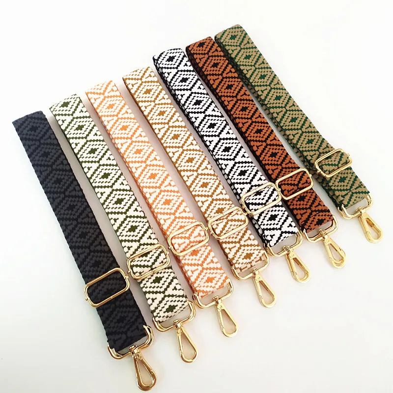 

REWIN Boho 1.5 inch Jacquard Cotton Webbing Purse Strap Crossbody Replacement for Female Messenger Bags, 12 colors in stock
