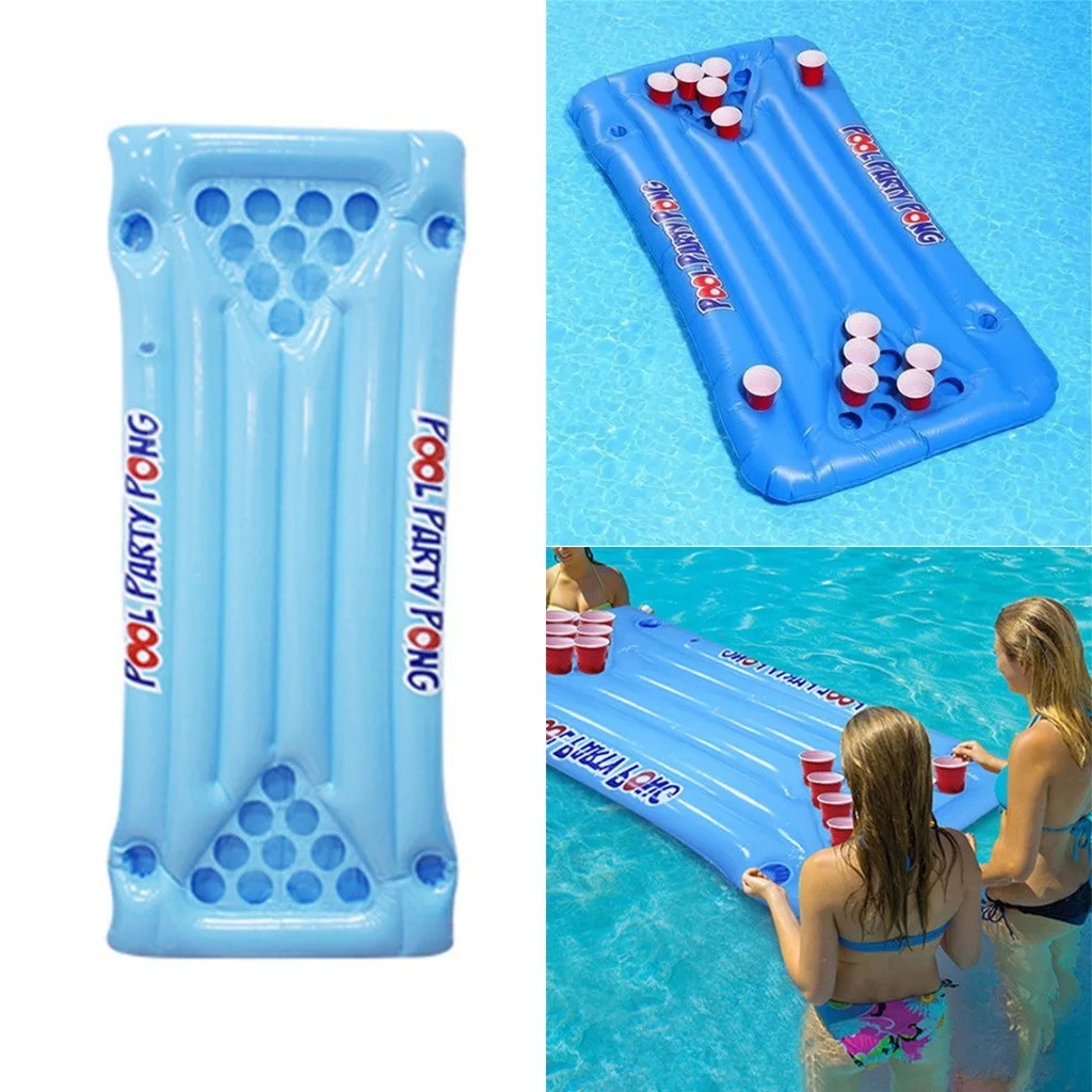 

Inflatable beer table cup hole game table entertainment ice trough pool pong swimming water party beer pong pool float