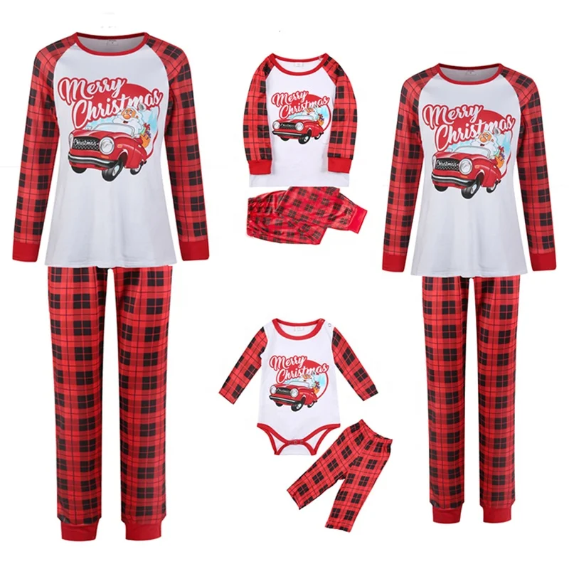 

Fashion Adult Christmas Pajamas Infant Pant Sets Sleepwear In Winter Christmas Thermal Pijamas Family Set