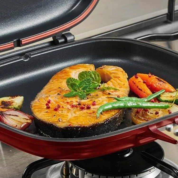 
non stick cast aluminum double sided grill pan outdoor grill pan 