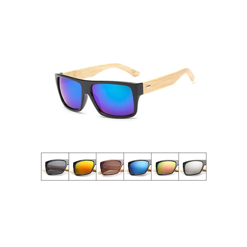 

Square Bamboo Sunglasses Men Natural Wooden Sun Glasses Outdoor Fishing Driving Sport Goggles