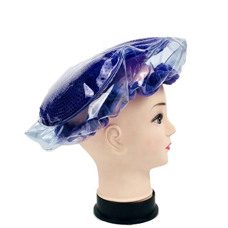 

Zeji new product dropship sleep salon hot compress beads pearl gel hair cap Luxury shower cap Hair Care Cap Hair Styling