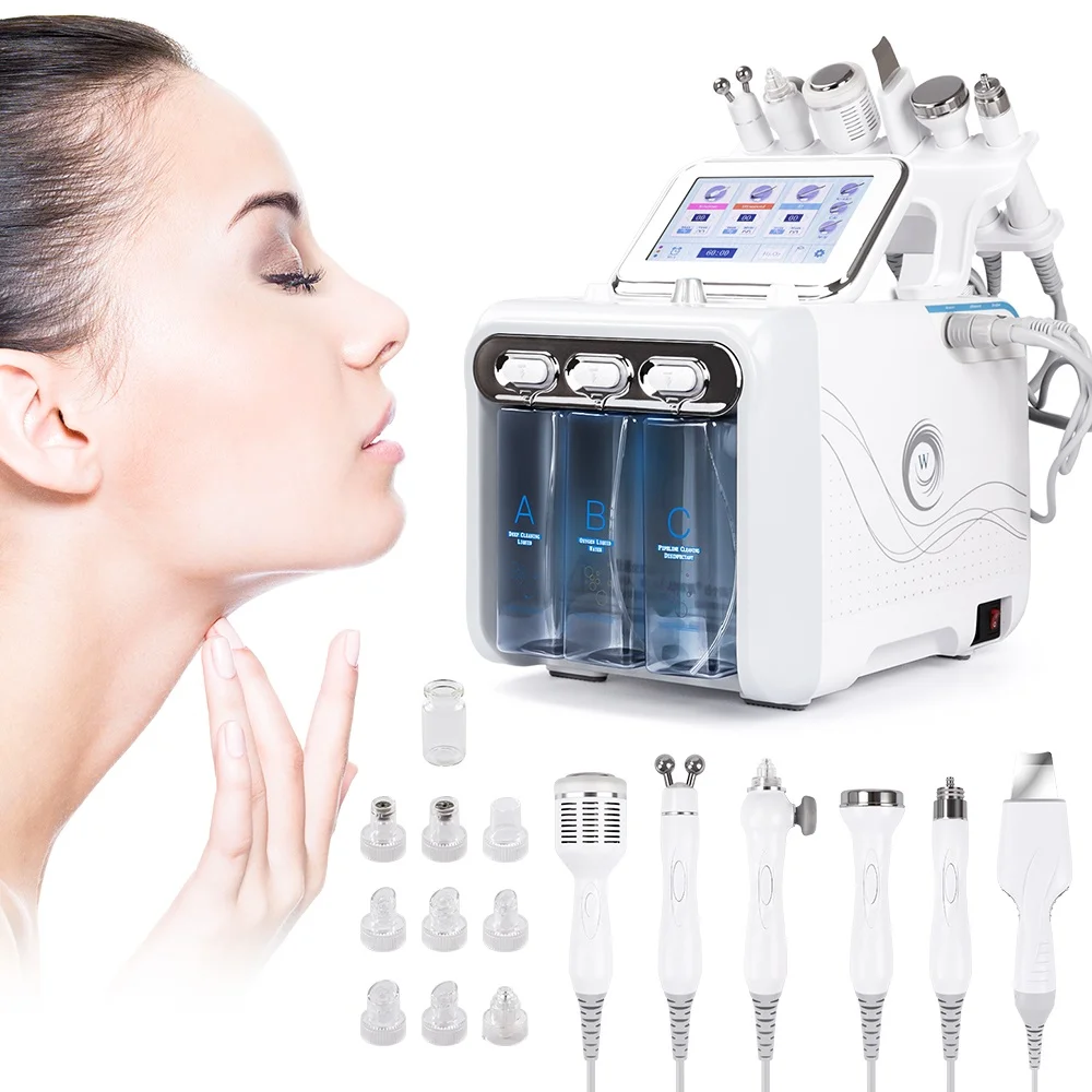 

Face Care Machine, 6 in 1 Hydrogen Oxygen Beauty Machine Face Skin Spa Machine Facial Moisturizing Pores Cleansing Machine