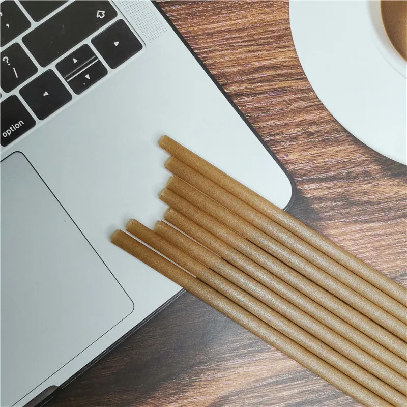 

6mm Compostable biodegradable Coffee ground Green tea Black tea Bamboo bagasse Sugarcane straws, Natural