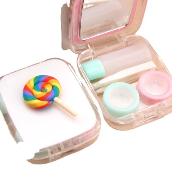 

private label colorful candy design contact lens storage case, Customized