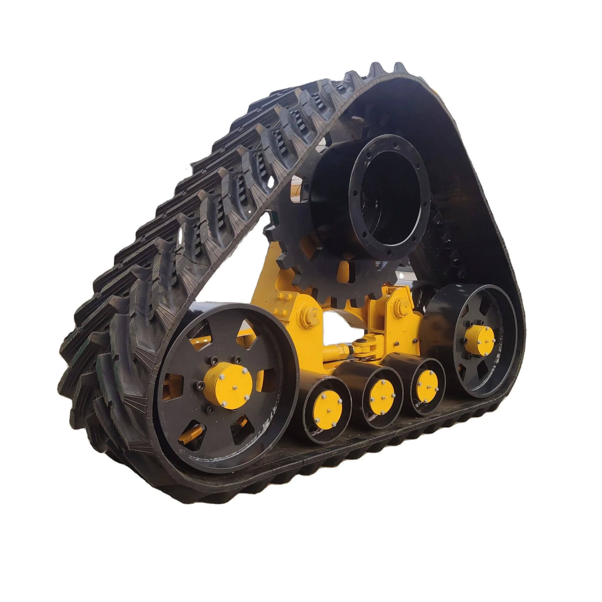 

Crawler Rubber track system for combine swather agricultural farm equipment work use tracked chassis undercarriage
